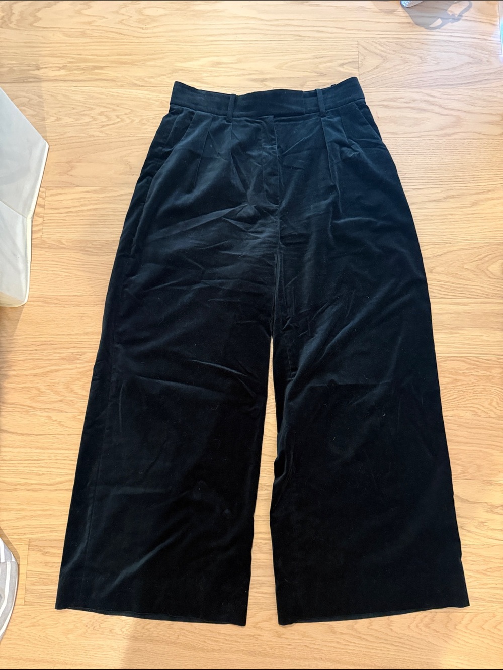 Banana Republic Forest Green Velvet Wide-Leg Trousers
